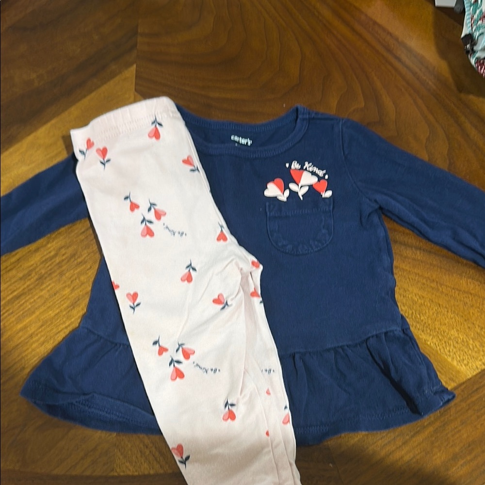 Carter's Blue and Pink Matching Set with Ruffle Detail